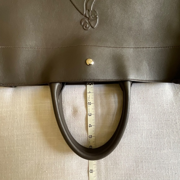 •Lanvin #22115 RARE Baratas Embossed Leather MM Tote Bag Embossed Logo Unisex - Picture 9 of 16